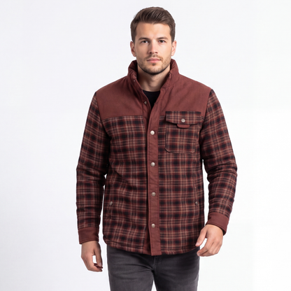 Overshirt Heren Gevoerd - Winddicht - Geruit in Houthakkersstijl