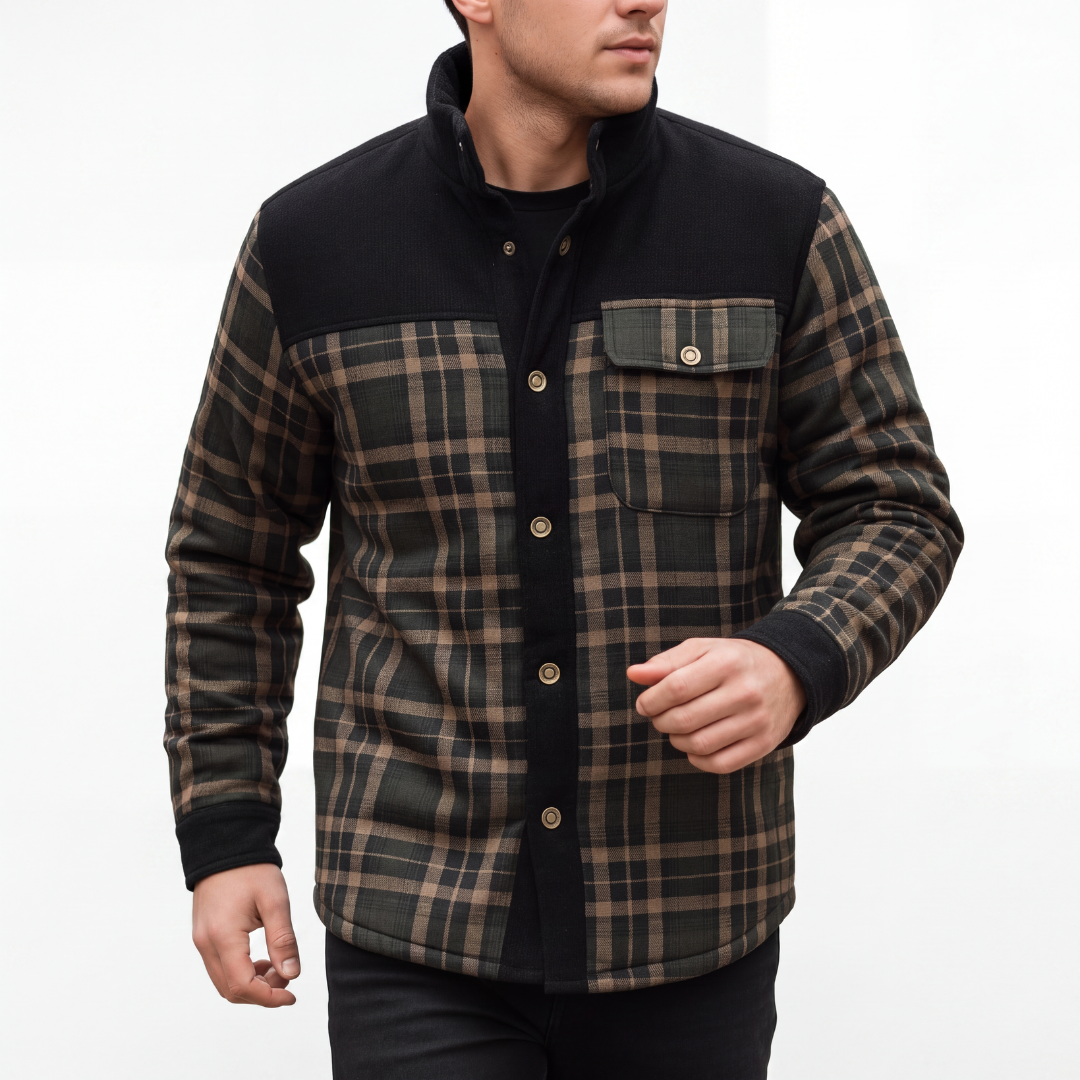 Overshirt Heren Gevoerd - Winddicht - Geruit in Houthakkersstijl
