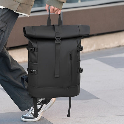 Rolltop Rugzak Heren - Waterafstotend - Verstelbaar Volume met Laptopvak
