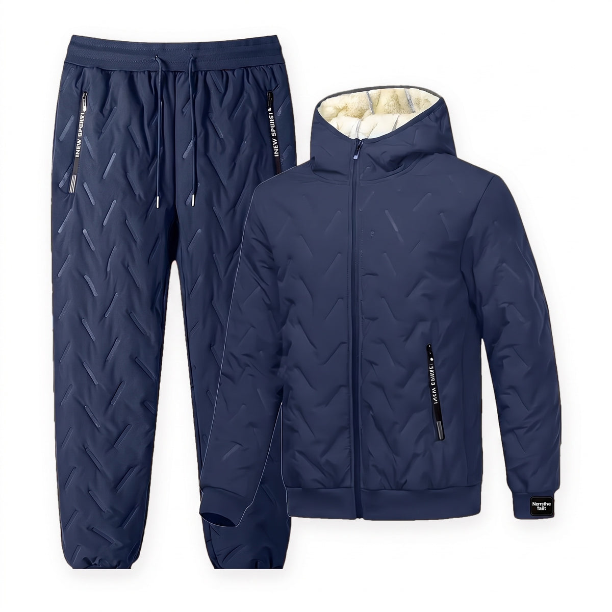 Trainingspak heren in marineblauw met ritszakken