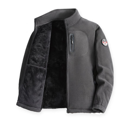 Fleece vest heren in donkergrijs met teddy voering